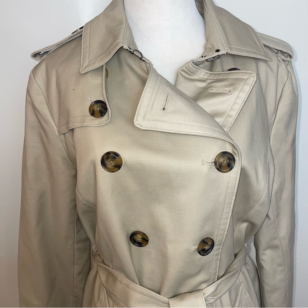 Vintage Classic Beige khaki Trench Coat Liz Claiborne Removable liner large - Picture 3 of 12